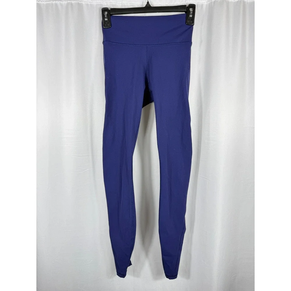 Lululemon Athletica Women Royal Blue Lattice Mesh High Rise Leggings Size 4‎